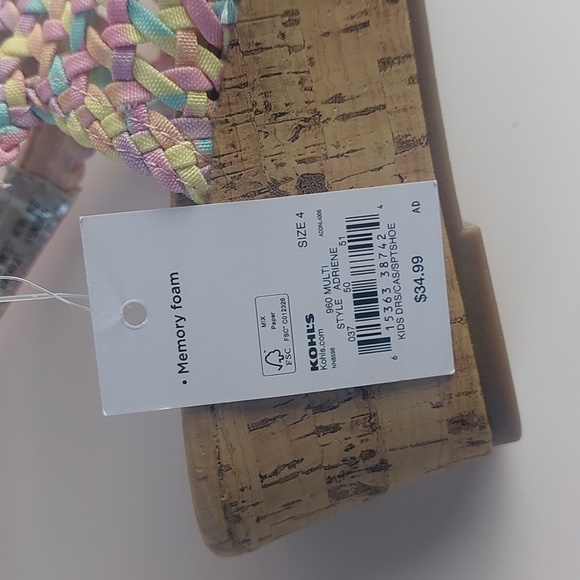 So adriene big Girls wedge sandals multicolor size 4 - Picture 8 of 8